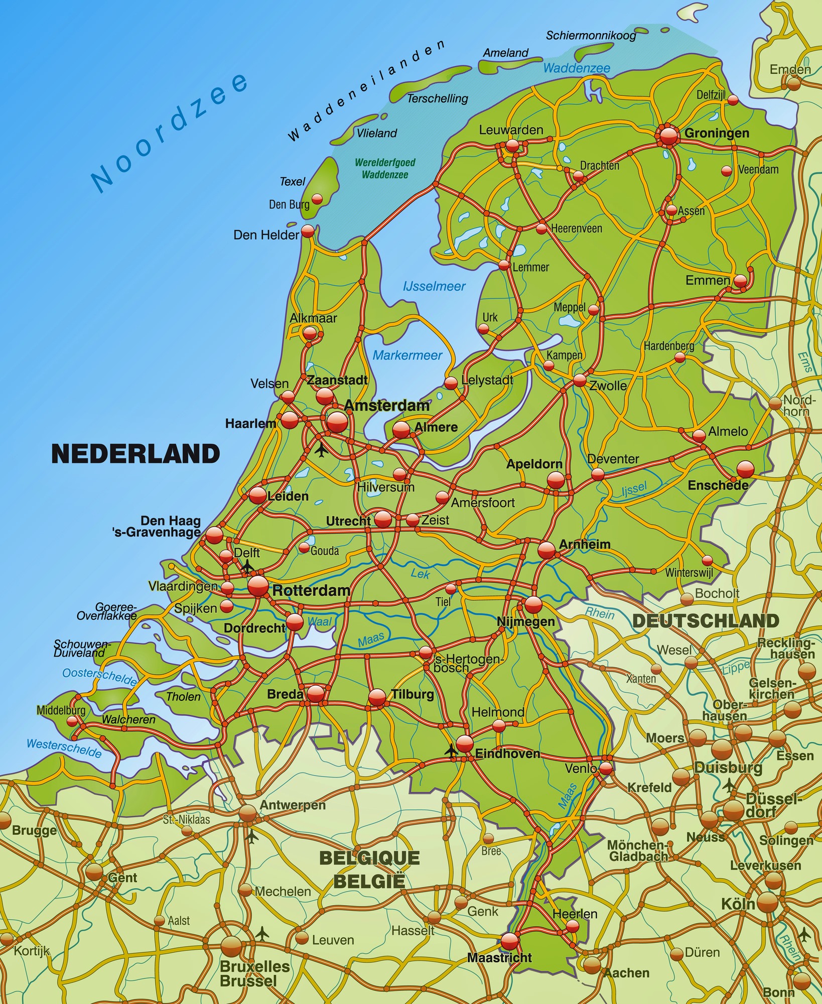 Printable Map Of Netherlands