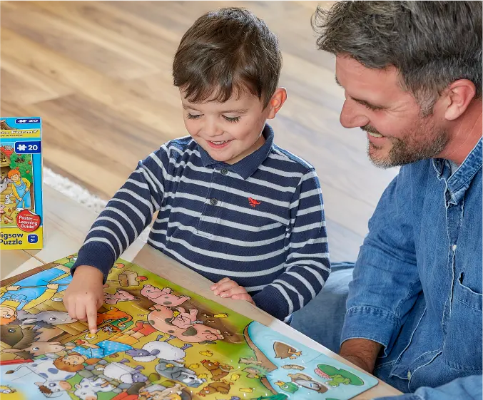 Educational jigsaw puzzles for little hands, with 12 - 25 chunky pieces.