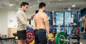 A physiotherapist conducting physiotherapy on a patient at the BodyWorX facility at OT&P