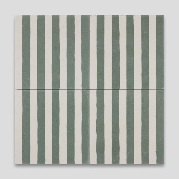 Green Stripes Encaustic Cement Tile