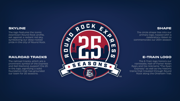 Round Rock Express 25th season logo