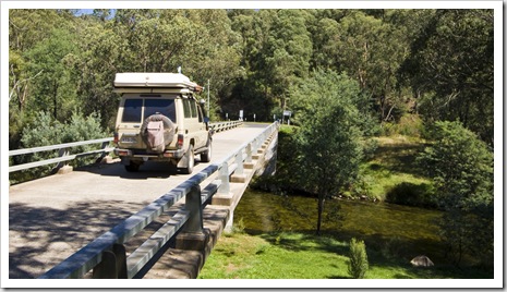 Crossing the Swampy Plains River at Geehi Flats