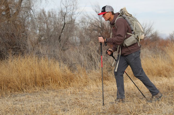 hiking with a backpack