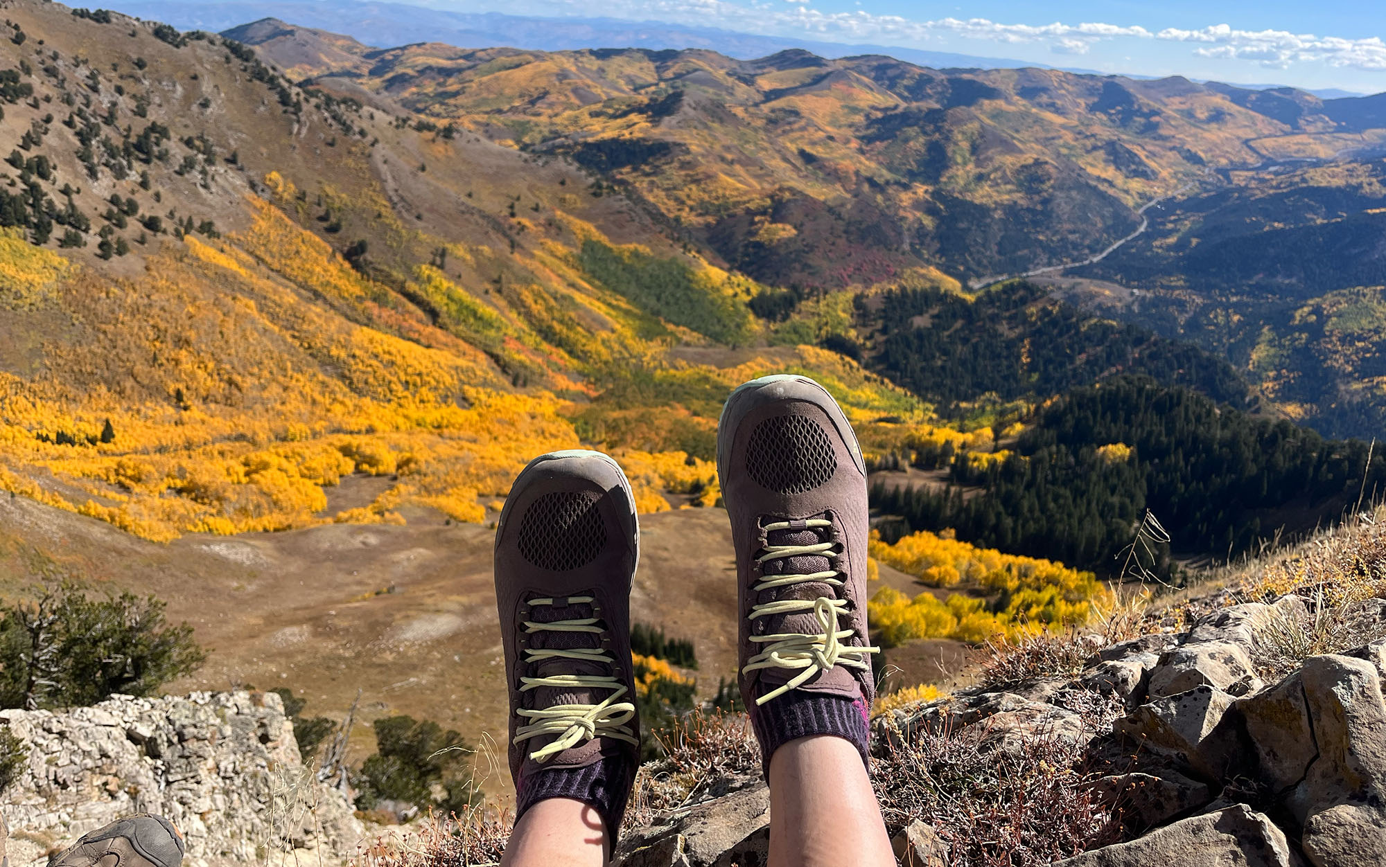 I folded my socks down to create a thicker barrier between my blistered heels and the back of the shoe.