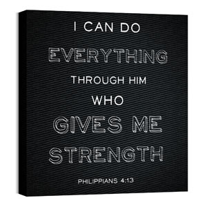 Chalk Phil 4:13 24 x 24 Canvas Prints