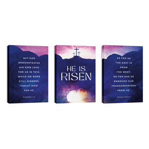 Easter Cross Tomb Triptych 24in x 36in Canvas Prints