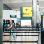 a man walking in an airport