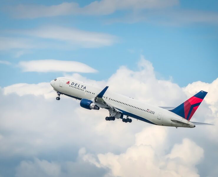 a plane flying in the sky