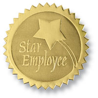 Star Employee Deluxe Embossed Foil Seals