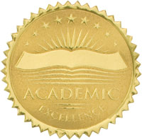 Academic Excellence Deluxe Embossed Foil Seals