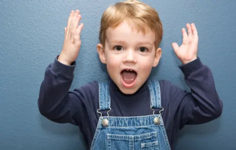 Boy with confused expression