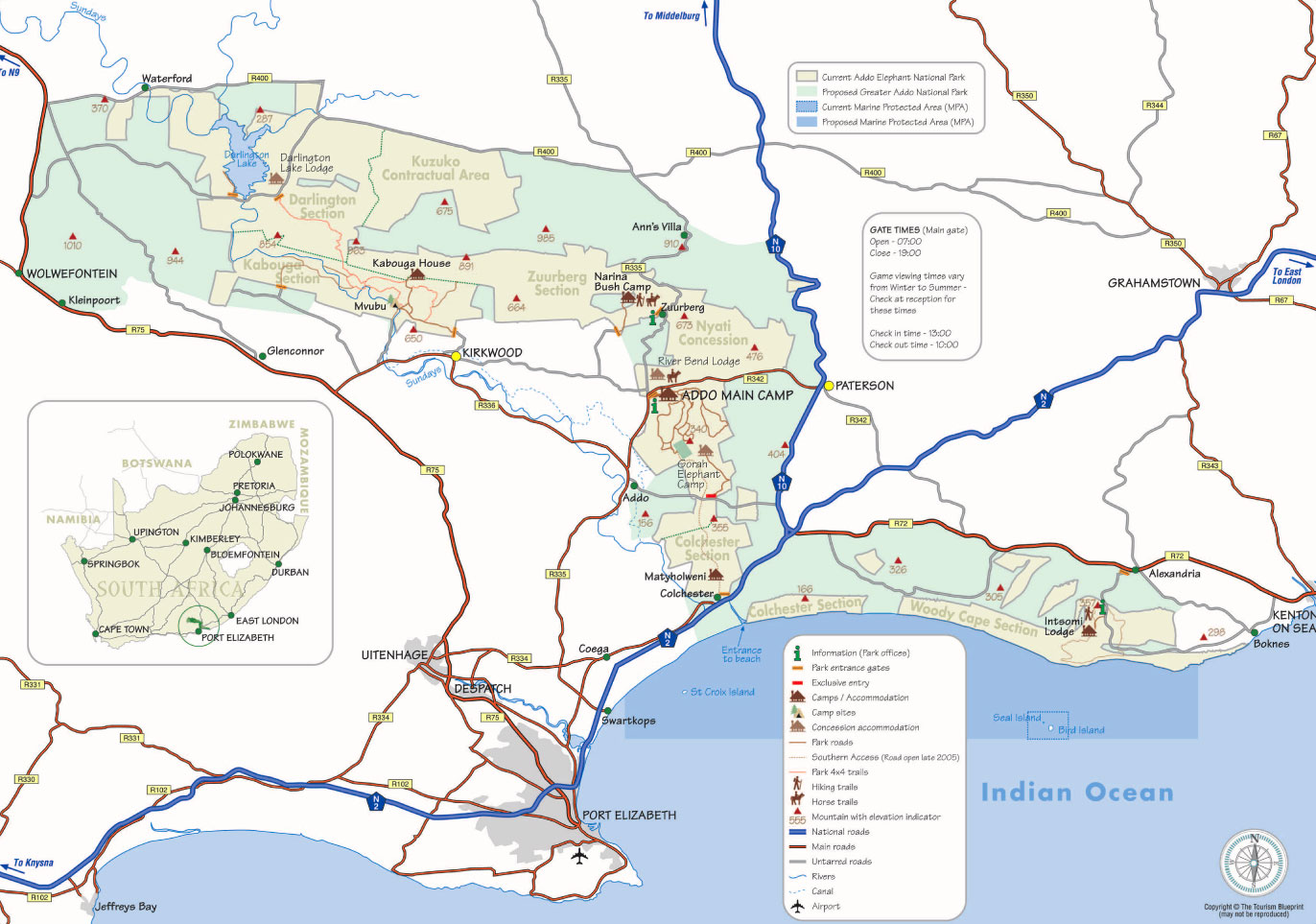 Addo Elephant National Park - Detail map