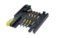 SIM Card Socket Bar push, 6pin, with switch