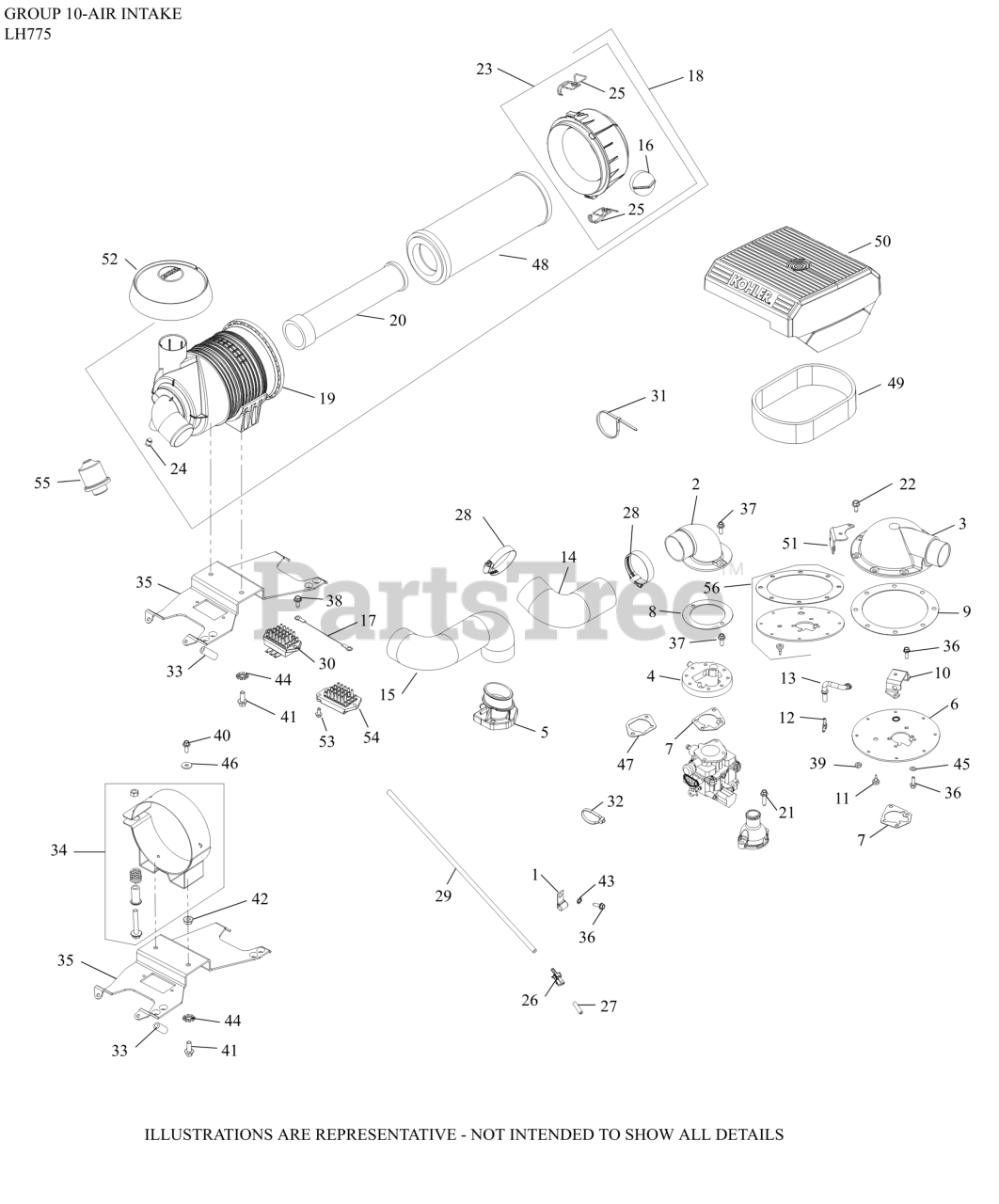 Kohler LH775-0017 - Kohler Aegis Engine, Made for MTD, 31hp, 23.1kW 10 ...