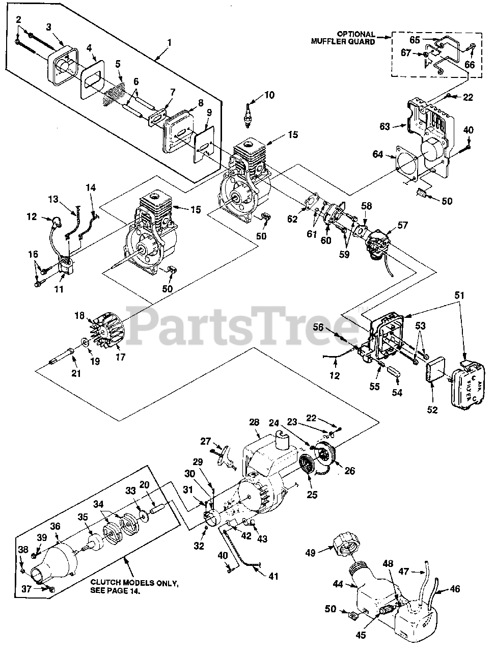 Homelite HLT 15 (UT-20602) - Homelite String Trimmer Engine Peripherals ...