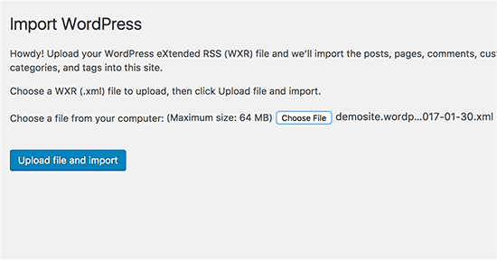 export-and-import-wp-file-screenshot