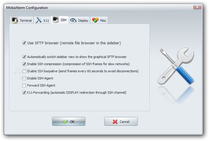 mobaxterm windows ssh client for linux users configuration ssh tab screenshot