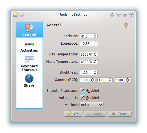 redshift-on-KDE-settings-menu