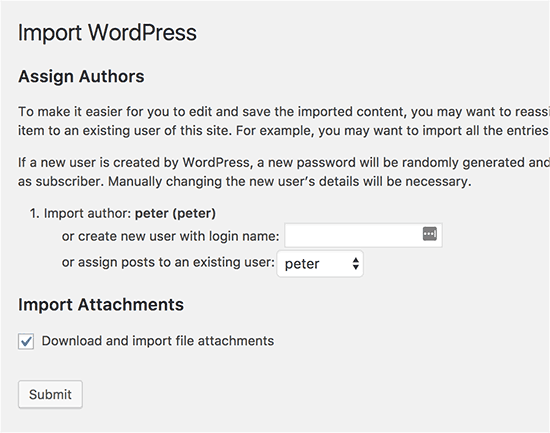 wordpress-import-settings-page-screenshot-howto-merge-sites