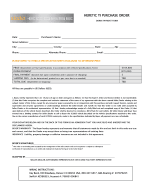 Ecosse purchase order form