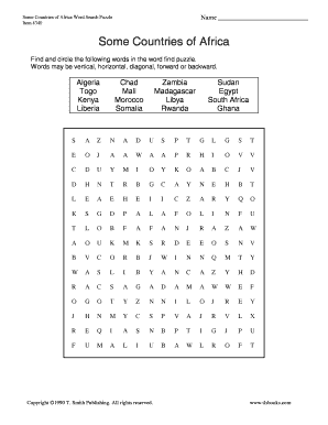 Printable Puzzle Of Africa 60