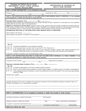 What does fmla paperwork look like - mcps form 440 35