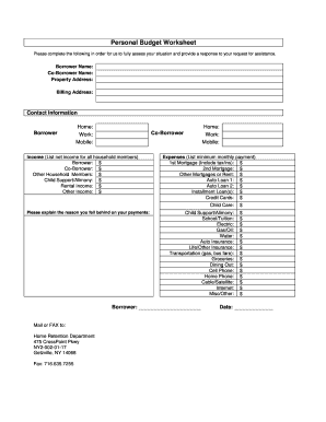 Annual personal budget - same day taxpayer worksheet