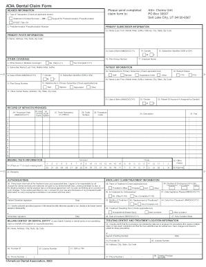 Ada 2012 Dental Claim Form Fillable - Fill Online, Printable, Fillable ...