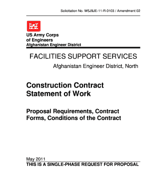 Sow template word - Construction Contract Statement of Work - Afghanistan Engineer ... - aed usace army