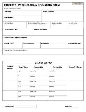 Chain Of Custody Form - Fill Online, Printable, Fillable, Blank | pdfFiller