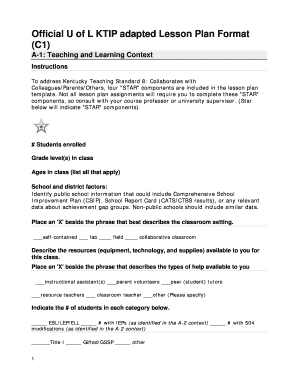 Ktip lesson plan template