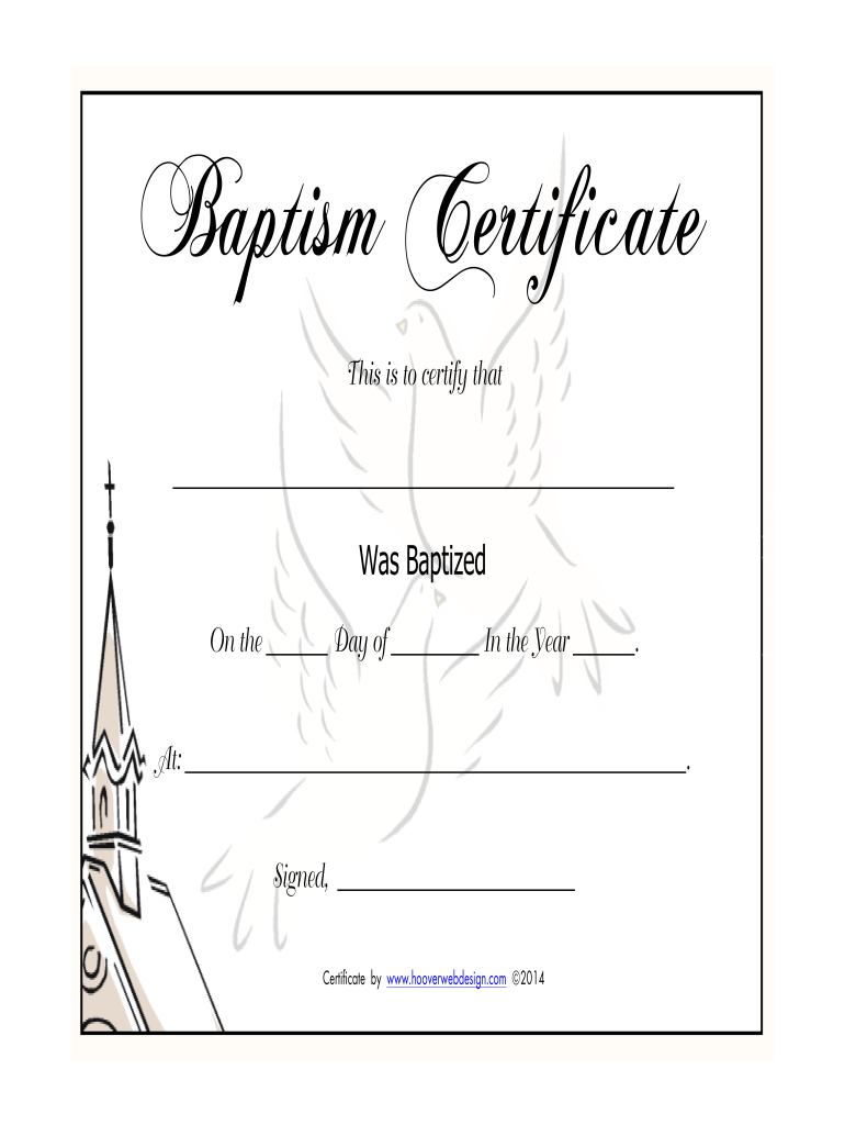 Easy Printable Christening Certificates Free