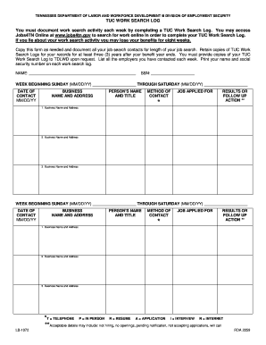 Blank Work Search Log Form - Fill and Sign Printable Template Online