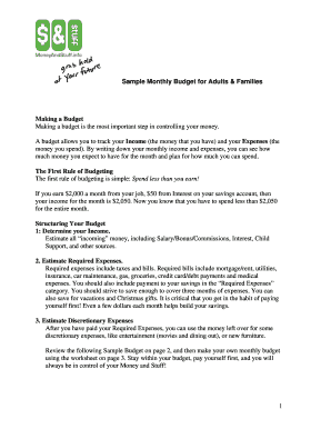 Monthly budget worksheet pdf - freddie mac budget worksheet