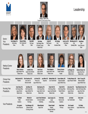 Catholic church leadership structure - an organization chart with photos of Legacy Health's leaders - legacyhealth