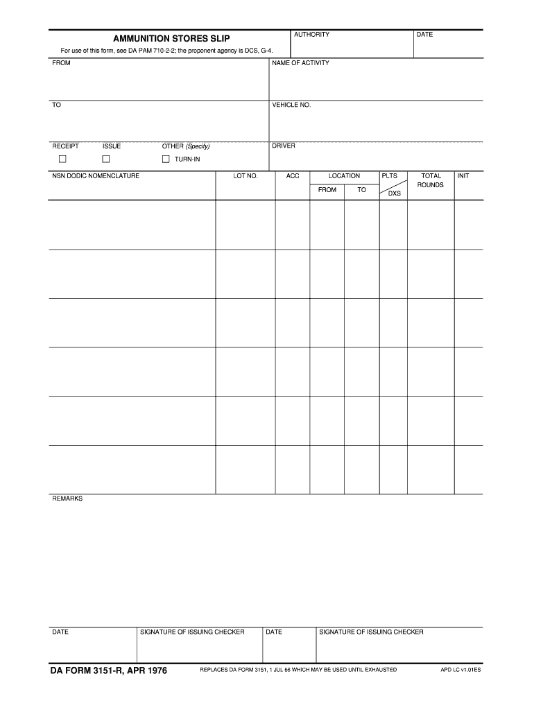 da form 3151 Preview on Page 1