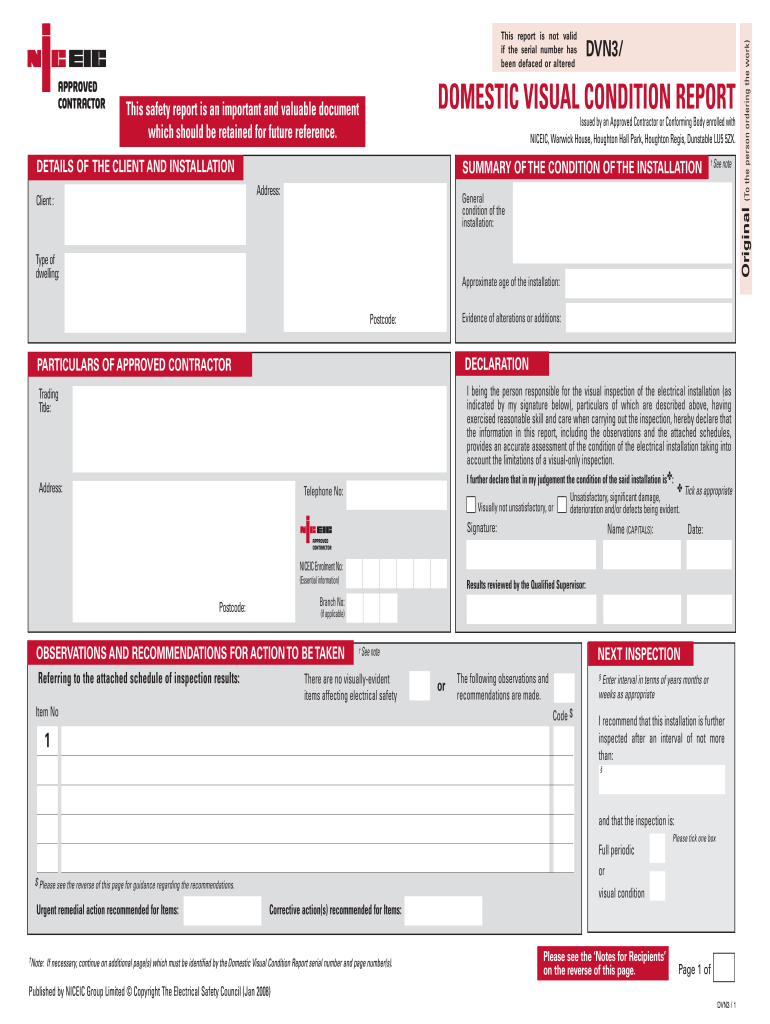 Electrical Inspection Report Template