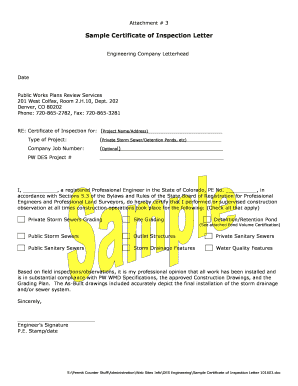 Sample data retention policy - certificate of inspection pdf