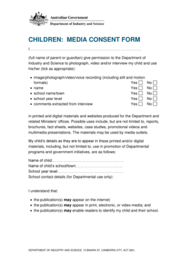 Fillable Online questacon edu CHILDREN MEDIA CONSENT FORM - Questacon ...