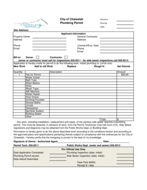 Texas common law marriage form - City of Chewelah Permit Plumbing Permit - cityofchewelah