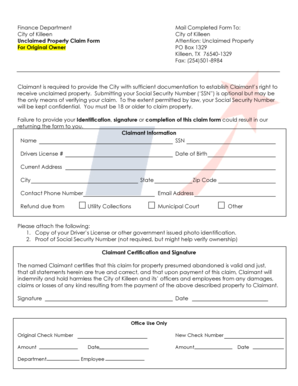 United healthcare policy number - Finance Department Mail Completed Form To City of Killeen - killeentexas