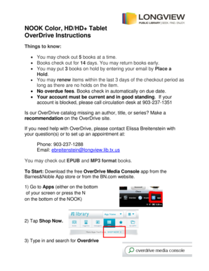 NOOK Color HDHD Tablet OverDrive Instructions - longviewtexas