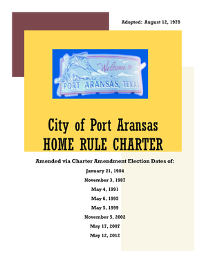 Real estate deal sheet template - City of Port Aransas HOME RULE CHARTER - cityofportaransas