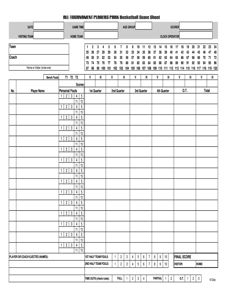 Basketball score sheet printable: Fill out & sign online | DocHub