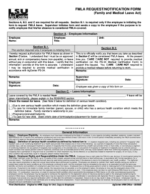 Fmla form pdf - fmla notification form act sample