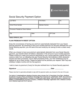 Policy number united healthcare - Social Security Payment Option - UnitedHealthcare