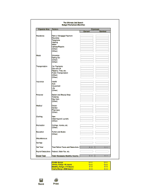 Personal monthly budget template - The Ultimate Job Search Budget Worksheet Monthly - nlc ucdenver