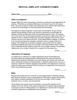 DENTAL IMPLANT CONSENT FORM - Dr Toscano - Fill and Sign Printable ...