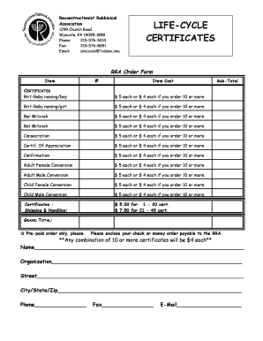 Catholic church org chart - Order Form - Reconstructionist Rabbinical Association - therra