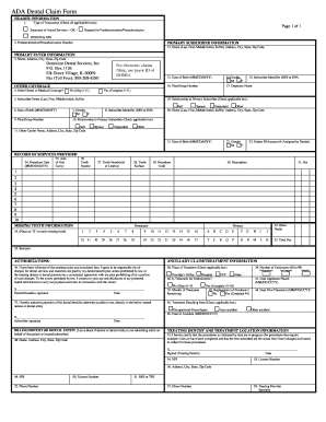 Fillable Online ADA Dental Claim Form - Dominion Dental Services, Inc ...